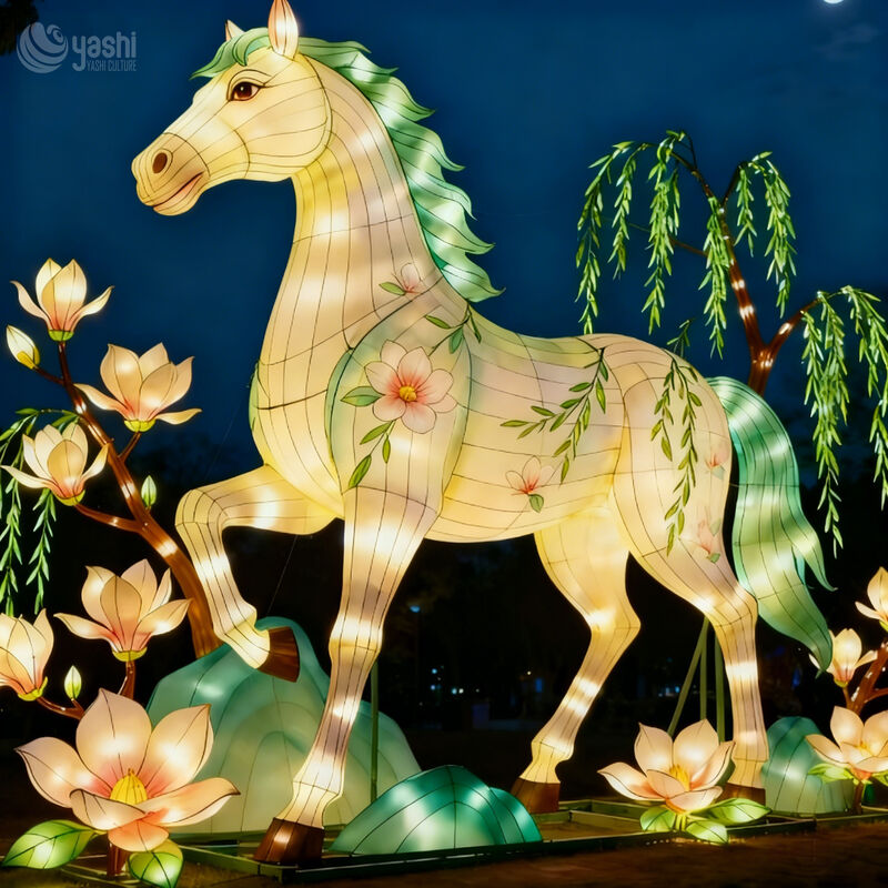 Chinese Horse Year Festival Lanterns for Zoo Theme Decorations