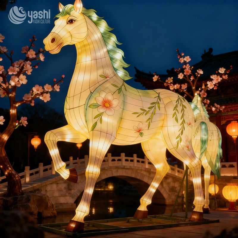Chinese Horse Year Festival Lanterns for Zoo Theme Decorations