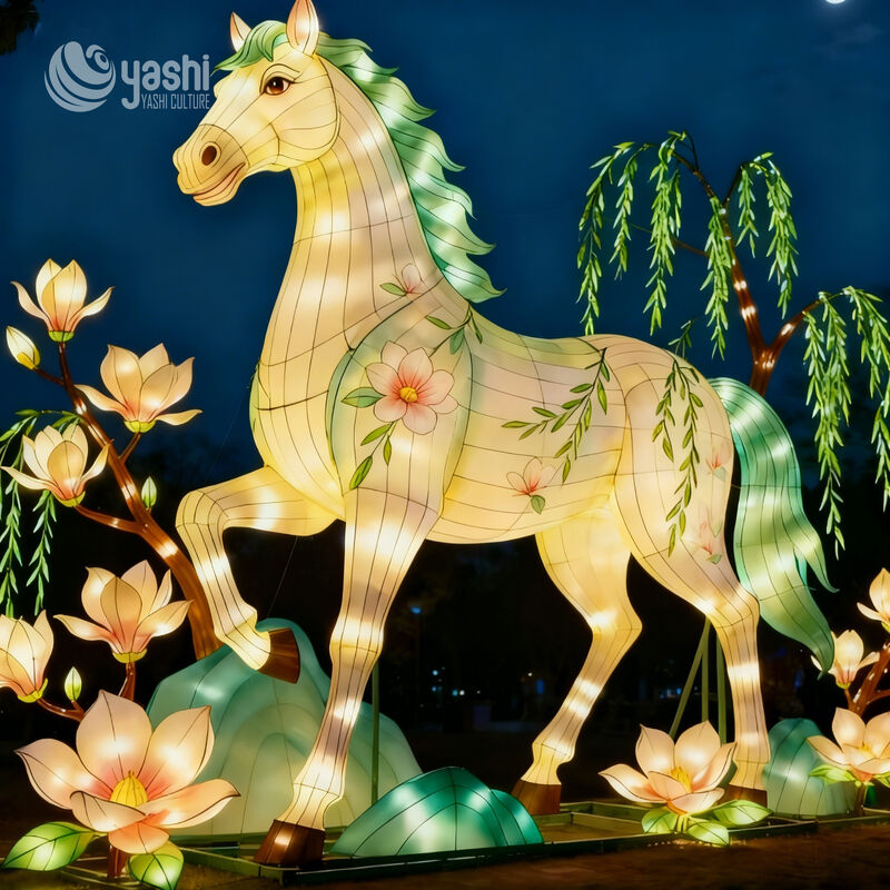 Chinese Horse Year Festival Lanterns for Zoo Theme Decorations