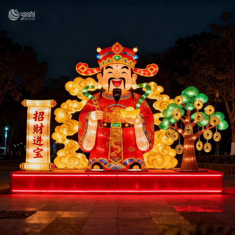 Lanternas gigantes ao ar livre para o Ano Novo Chinês e o Festival de Lanternas - Deus da Riqueza Lanternas para decorações festivas