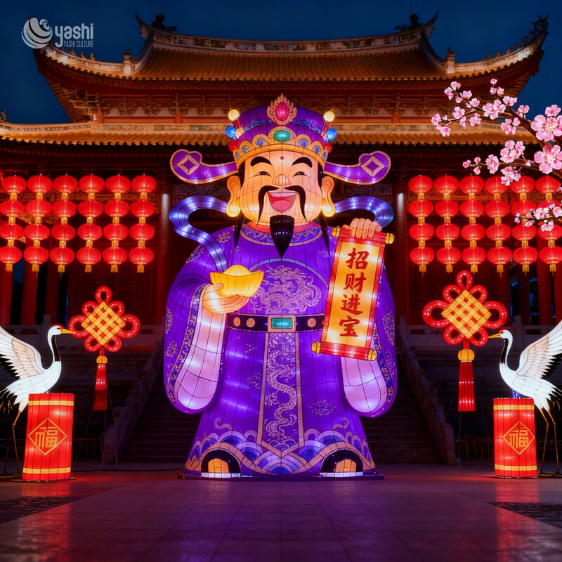 Large-Scale Lantern Exhibition Decorations: Chinese New Year Lanterns and God of Wealth Sculptures