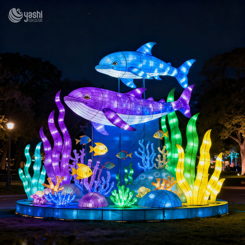 Ocean Theme Lantern Festival with Shell Lanterns and Starfish Lights for Lunar New Year