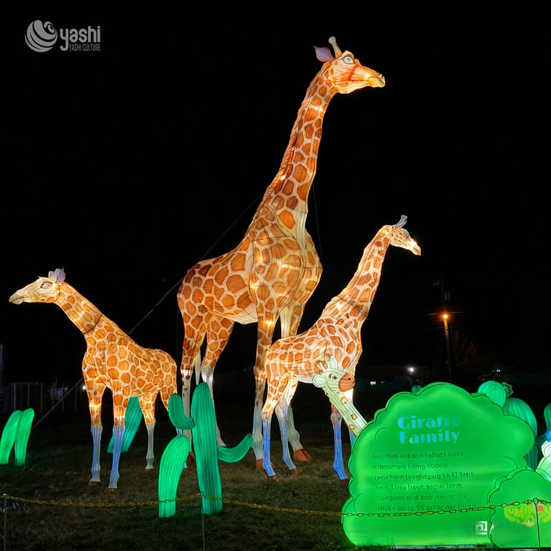 Waterproof Decorative Animal Lanterns for Outdoor Park and Zoo - Polar Bear and Giraffe Light Show