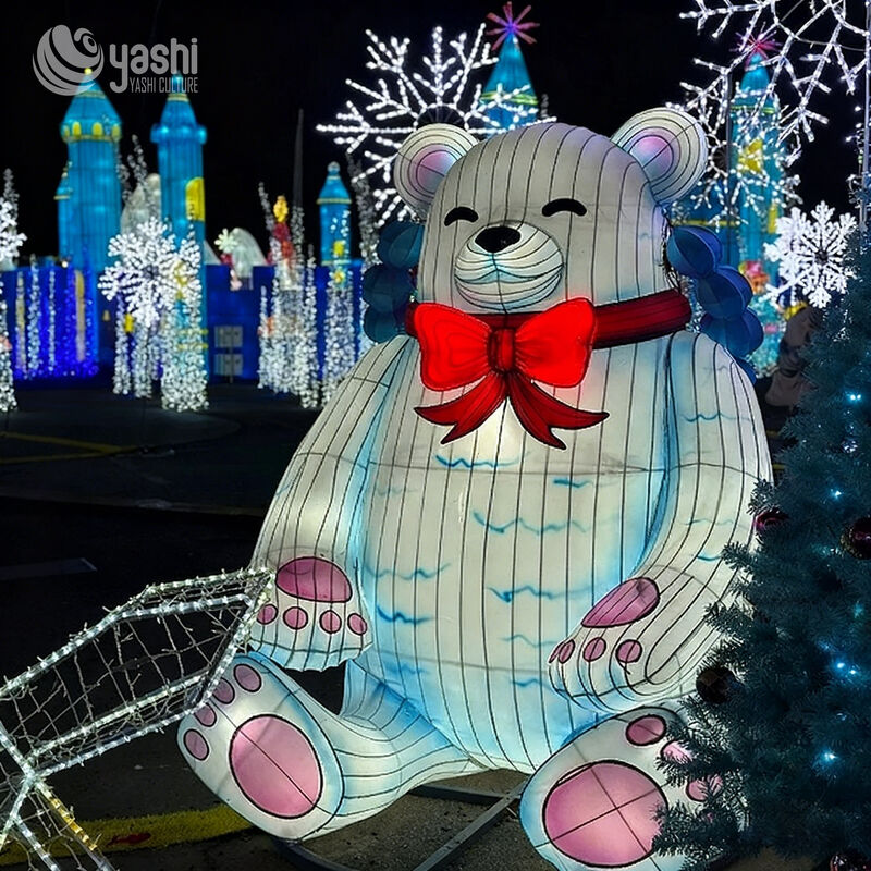 Waterproof Decorative Animal Lanterns for Outdoor Park and Zoo - Polar Bear and Giraffe Light Show