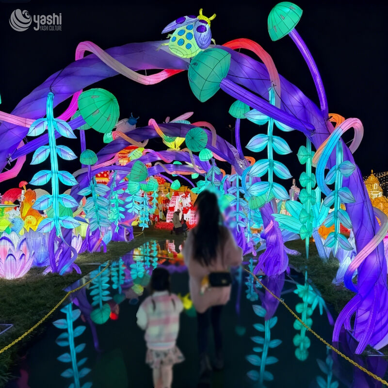 Custom Garden Insect Flower Tunnel Lantern, Fantasy Plant & Bug LED Walk‑Through Light Arch for Botanical Garden, Theme Park & Lantern Show