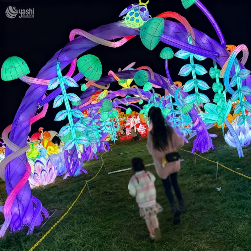 Custom Garden Insect Flower Tunnel Lantern, Fantasy Plant & Bug LED Walk‑Through Light Arch for Botanical Garden, Theme Park & Lantern Show
