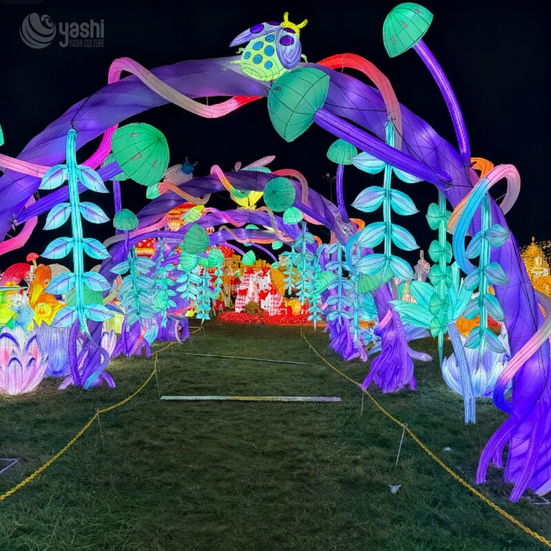 Custom Garden Insect Flower Tunnel Lantern, Fantasy Plant & Bug LED Walk‑Through Light Arch for Botanical Garden, Theme Park & Lantern Show