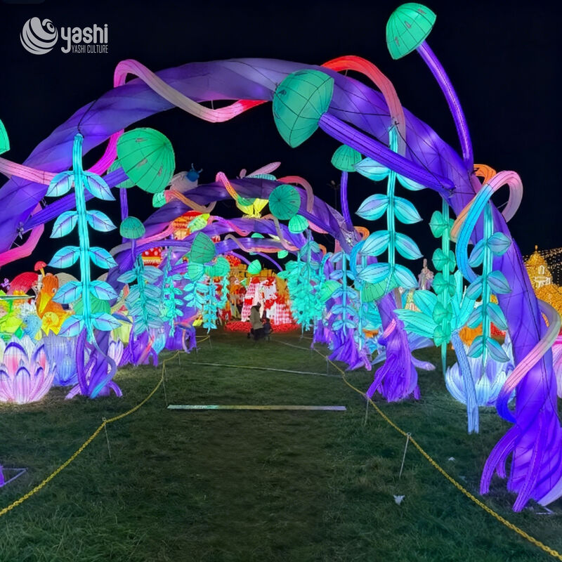 Custom Garden Insect Flower Tunnel Lantern, Fantasy Plant & Bug LED Walk‑Through Light Arch for Botanical Garden, Theme Park & Lantern Show