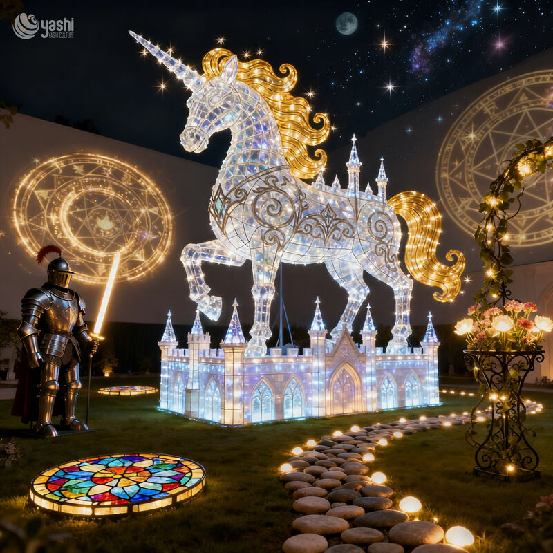 Chinese Style Horse Year Lantern - Outdoor Waterproof LED Unicorn Spring Festival Lantern