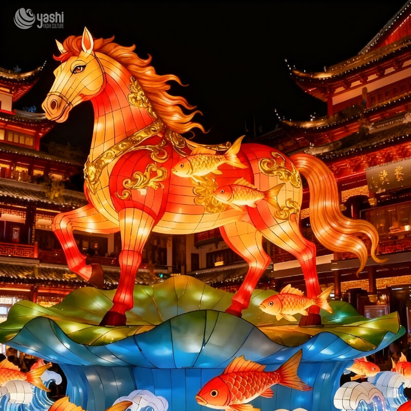Chinese Traditional Spring Festival Lanterns, Horse Year Theme Lanterns for Park and Zoo