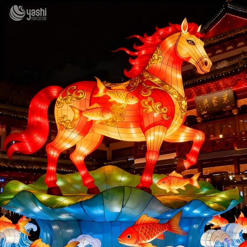 Chinese Traditional Spring Festival Lanterns, Horse Year Theme Lanterns for Park and Zoo