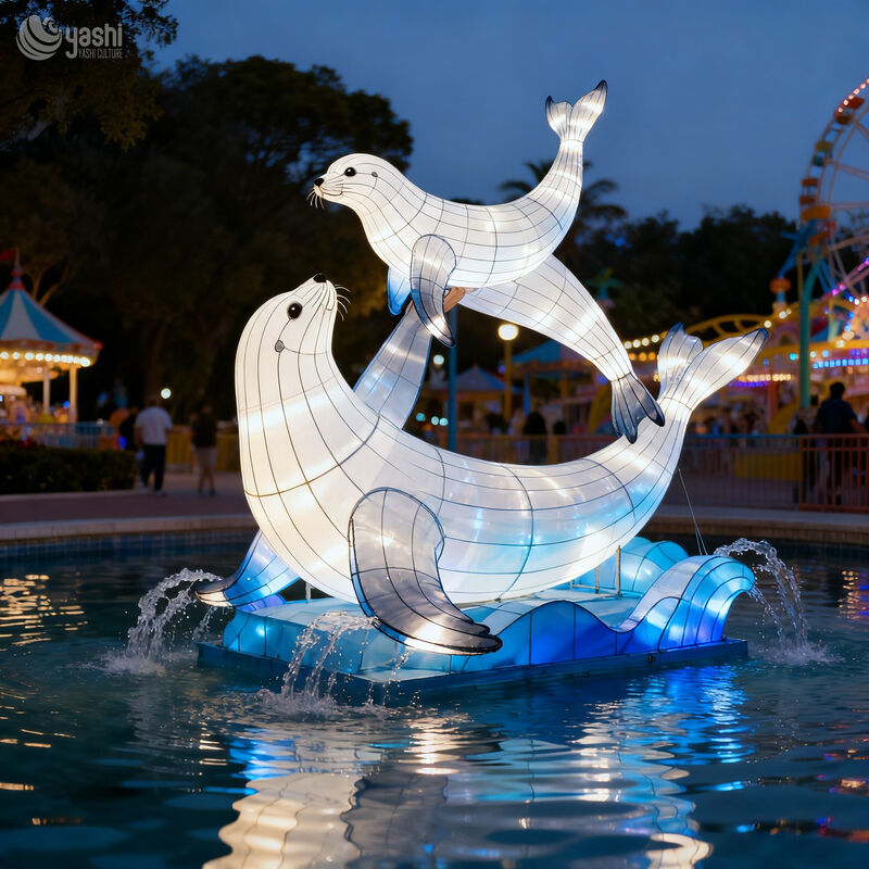 Outdoor Aquarium Seal Fountain LED Lantern for Theme Park and Water Landscape Decoration
