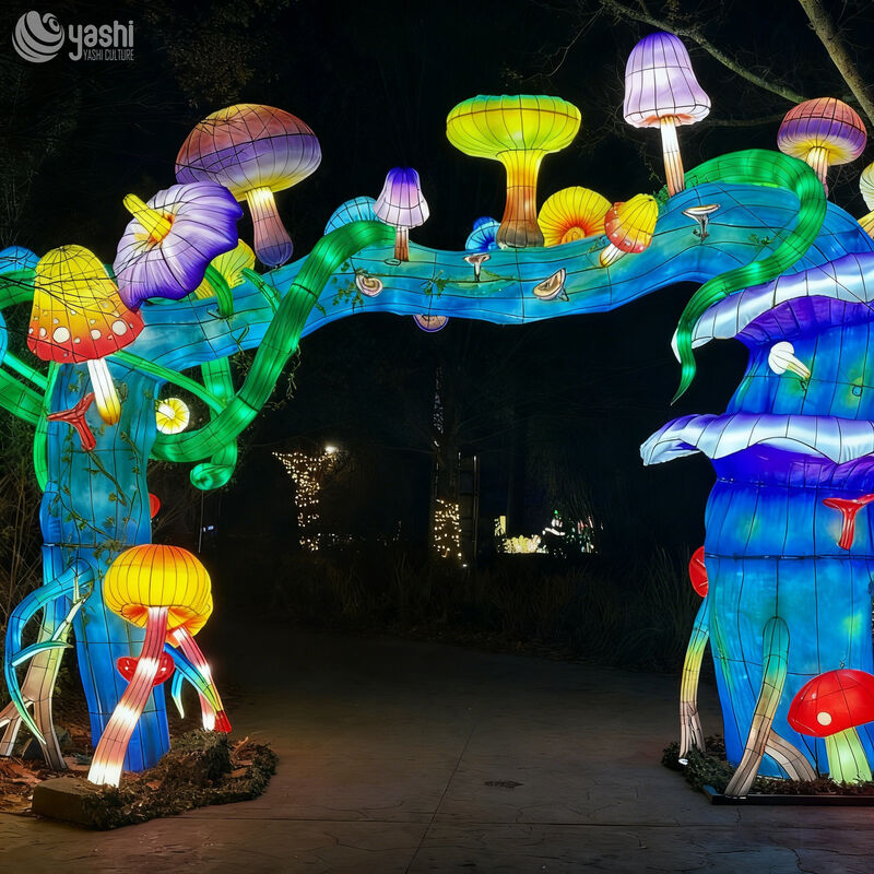 لامپ آرچ جنگل قارچ جادویی سفارشی، داستان جنگل LED Walk-Through Light Arch برای نمایشگاه پارک موضوعی، باغ و فستیوال لامپ