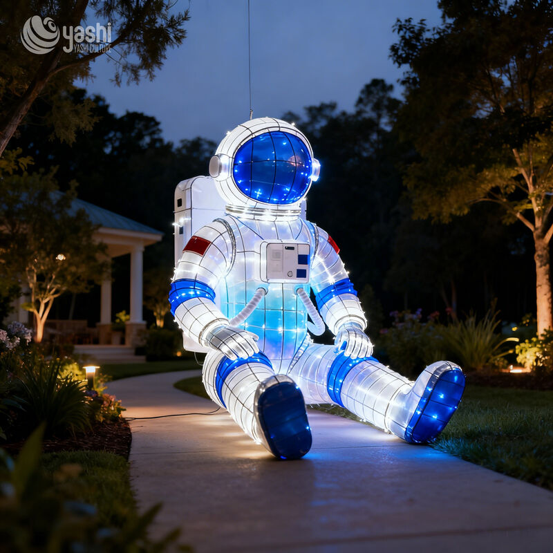 Custom Giant Astronaut LED Lantern Sculpture, Space‑Themed Astronaut Figure Light for Science Park & Theme Light Festival