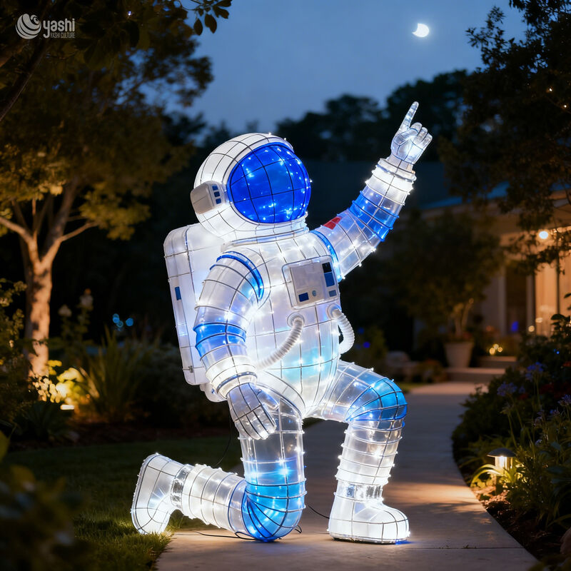 Custom Giant Astronaut LED Lantern Sculpture, Space‑Themed Astronaut Figure Light for Science Park & Theme Light Festival