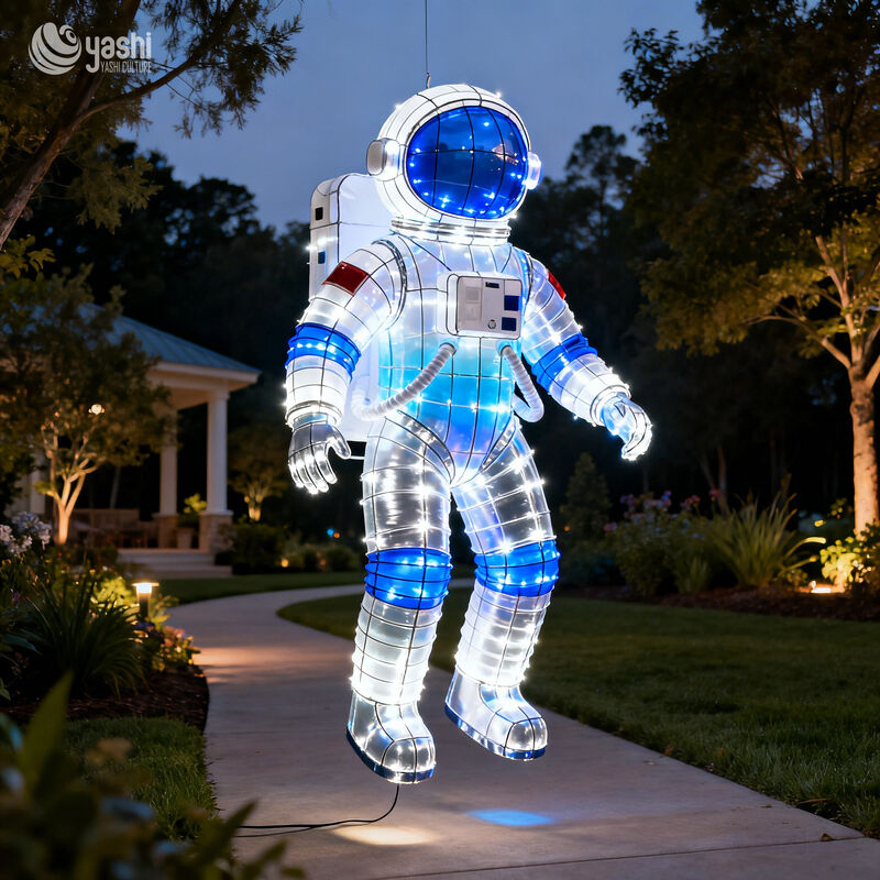 Custom Giant Astronaut LED Lantern Sculpture, Space‑Themed Astronaut Figure Light for Science Park & Theme Light Festival