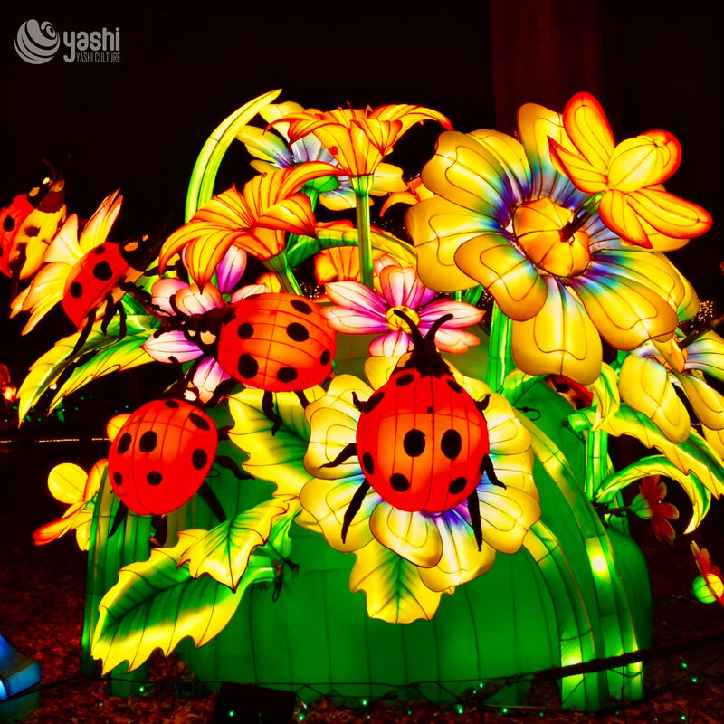 Fiore Ladybug LED Fairy Lights - Decorazione per le vacanze all'aperto per la festa della primavera, la festa delle lanterne, il Ringraziamento