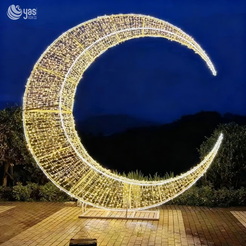 Custom Giant Christmas Bauble LED Light Arch, Golden Ornament Light Tunnel for Shopping Mall Holiday Decor