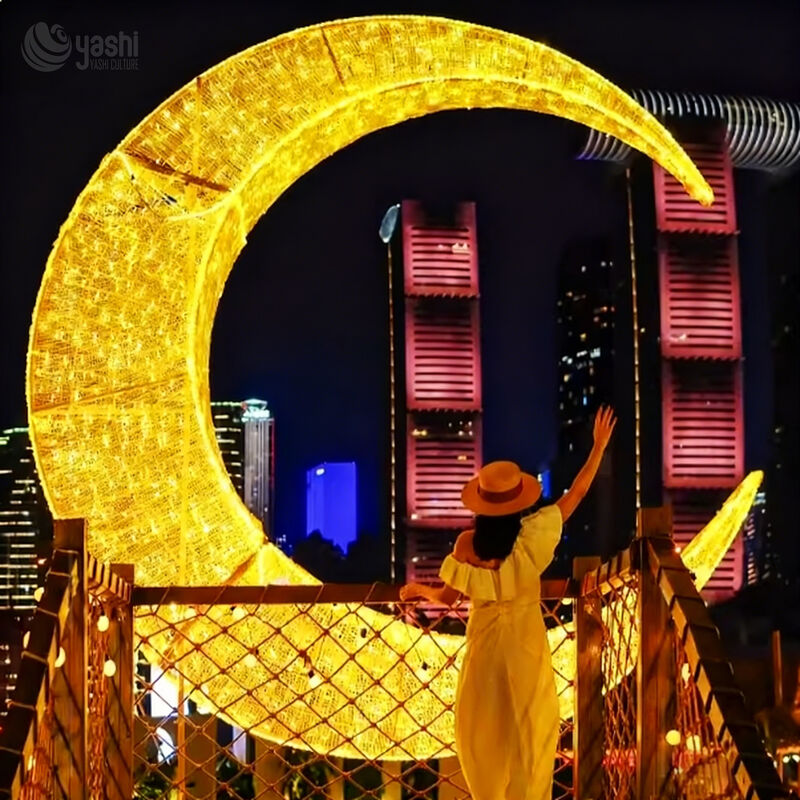 Custom Giant Christmas Bauble LED Light Arch, Golden Ornament Light Tunnel for Shopping Mall Holiday Decor