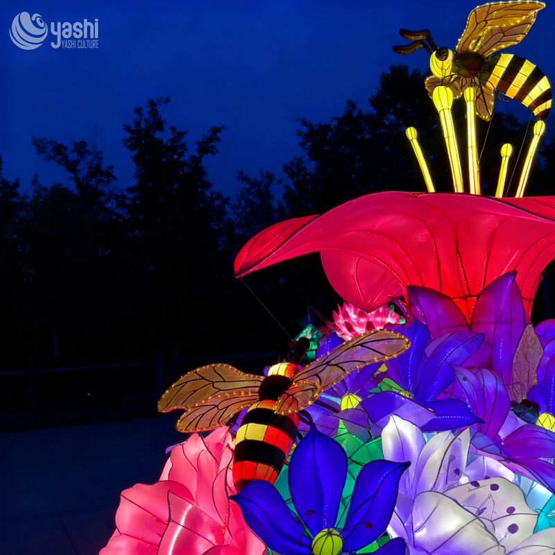 Outdoor Waterproof Floral Pattern LED Lanterns - Theme Park Holiday Lighting Decor