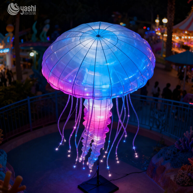 Custom Jellyfish Lantern Set | Color‑Changing Ocean Theme LED Light Sculpture for Outdoor Light Exhibition