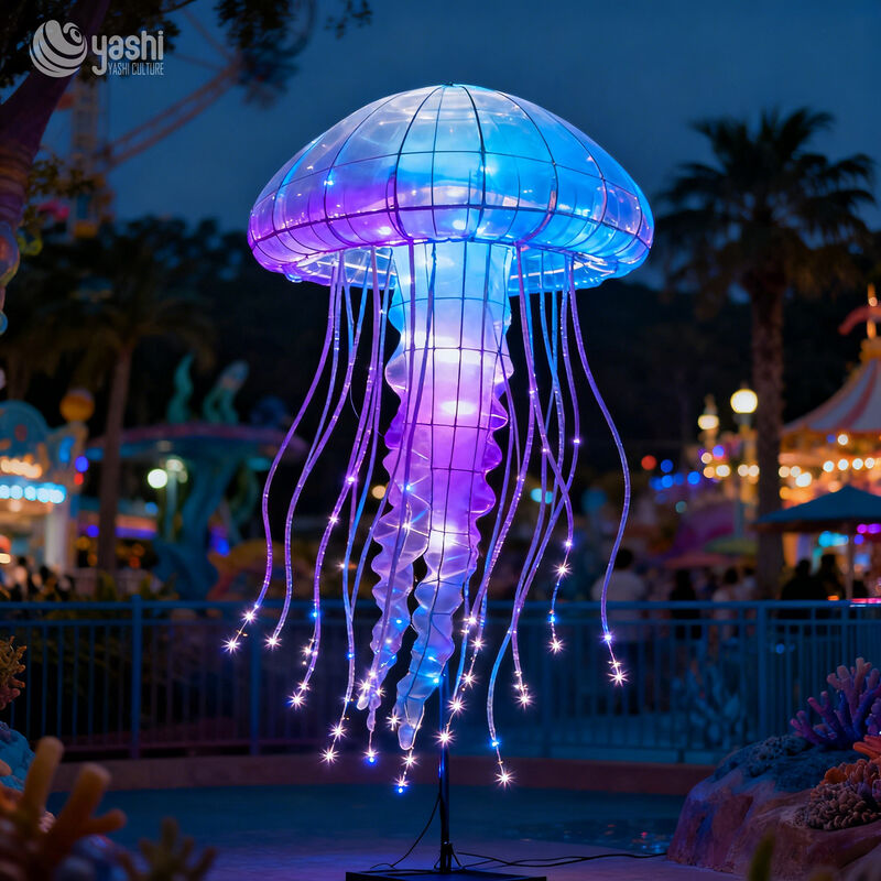 Custom Jellyfish Lantern Set | Color‑Changing Ocean Theme LED Light Sculpture for Outdoor Light Exhibition