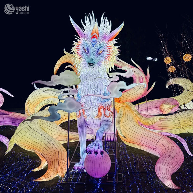 LED Illuminated Fox Lantern - Weatherproof Outdoor Party Decor for Halloween/Christmas