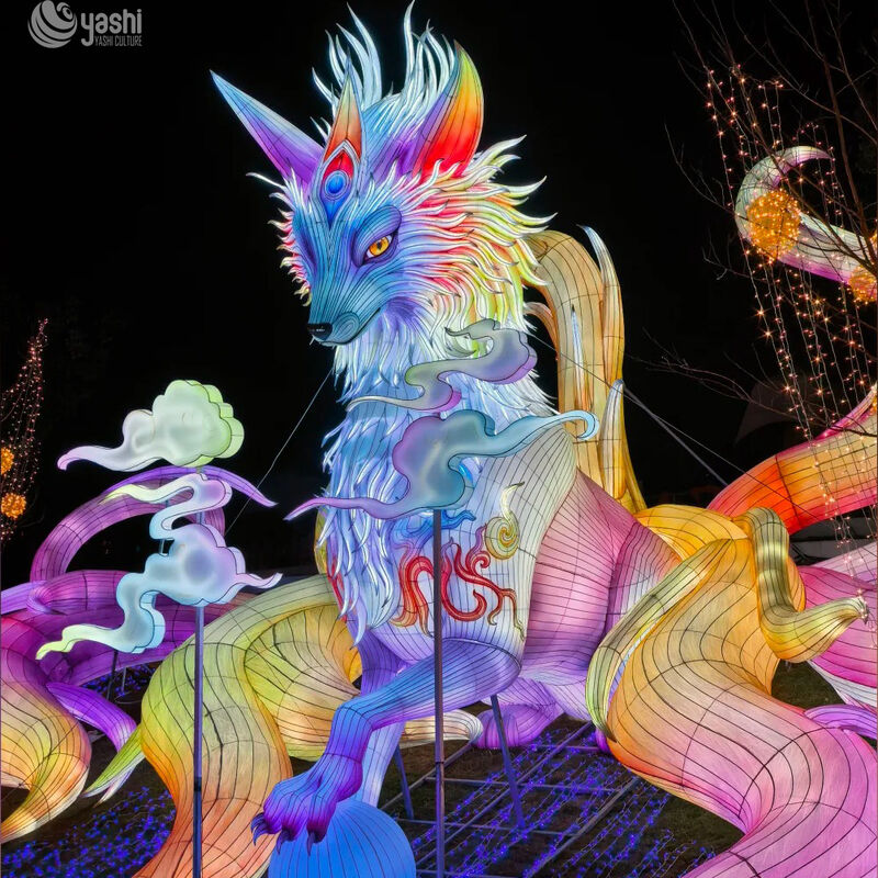 LED Illuminated Fox Lantern - Weatherproof Outdoor Party Decor for Halloween/Christmas