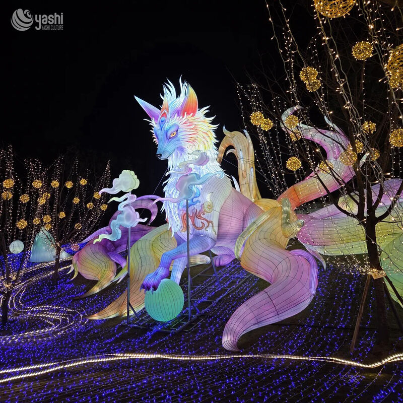 LED Illuminated Fox Lantern - Weatherproof Outdoor Party Decor for Halloween/Christmas