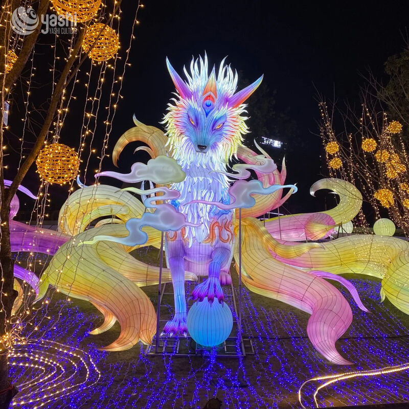 LED Illuminated Fox Lantern - Weatherproof Outdoor Party Decor for Halloween/Christmas