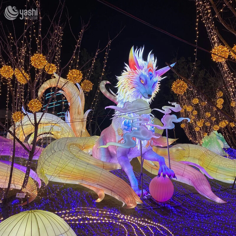 LED Illuminated Fox Lantern - Weatherproof Outdoor Party Decor for Halloween/Christmas