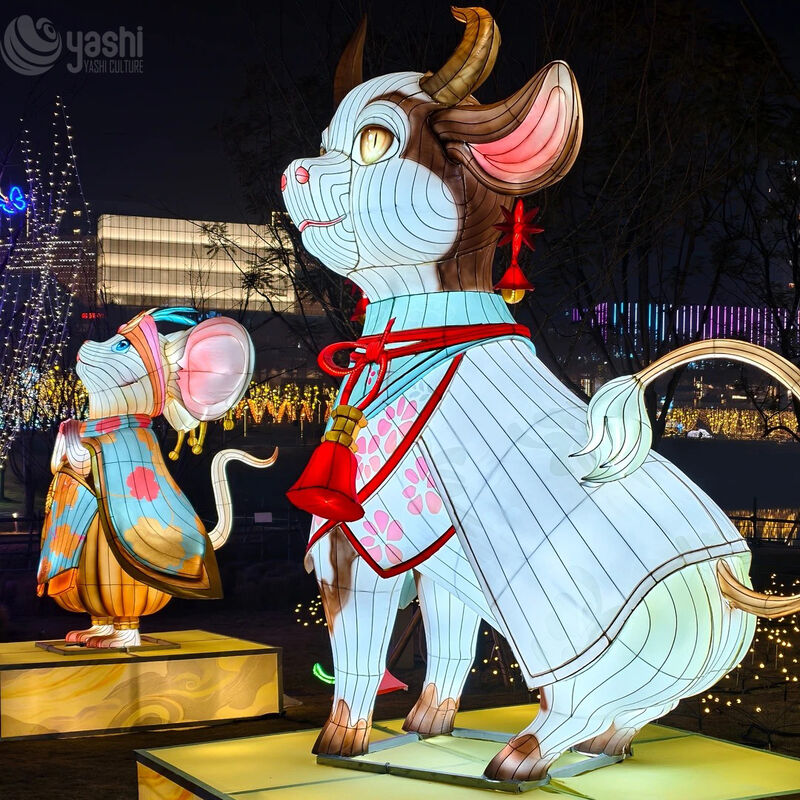 Outdoor Chinese New Year Decorations: 12 Zodiac Animal Theme Lanterns