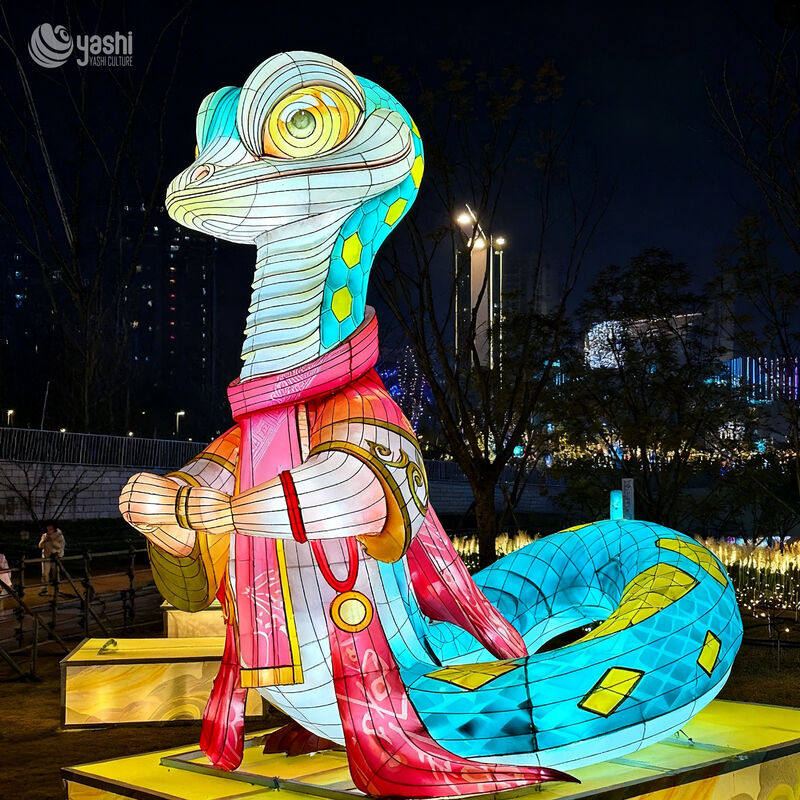 Custom Chinese Anthropomorphic Dragon LED Lantern, Traditional Robed Dragon Light Sculpture for Spring Festival Light Show