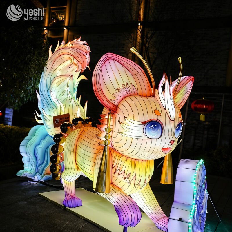 Custom Chinese Mythical Nine‑Colored Deer LED Lantern, Fantasy Deer Light Sculpture for Cultural Theme Light Festival