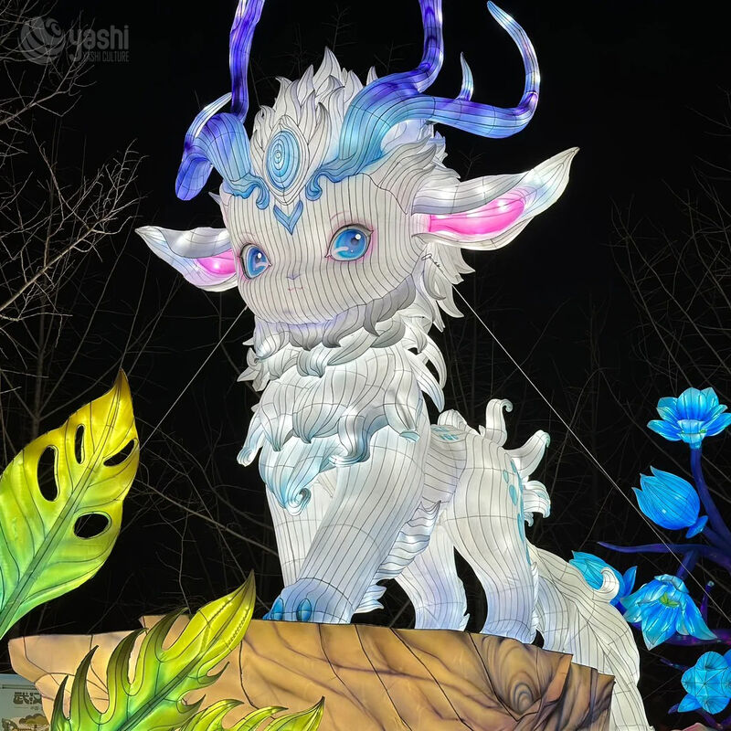 Custom Chinese Mythical Phoenix LED Lantern, Colorful Phoenix Light Sculpture With Lotus for Cultural Light Festival