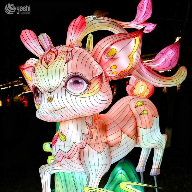 Custom Chinese Mythical Phoenix LED Lantern, Colorful Phoenix Light Sculpture With Lotus for Cultural Light Festival