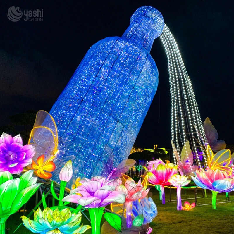 Patung Lentera Pohon Harapan Raksasa Kustom LED, Lentera Pohon Bercahaya Ajaib Besar untuk Festival Cahaya Taman