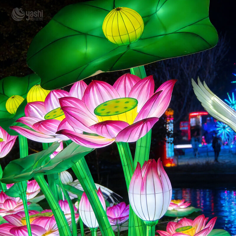 Waterproof Lotus Lanterns | Chinese Traditional Festival Outdoor Decor for Parks/Botanical Gardens/Squares