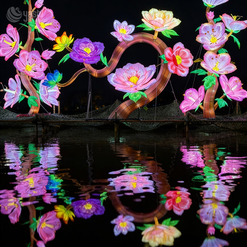 Peony-Shaped LED Lanterns for Outdoor Water Feature Light Show - Festival Decoration RGB Lighting Solution