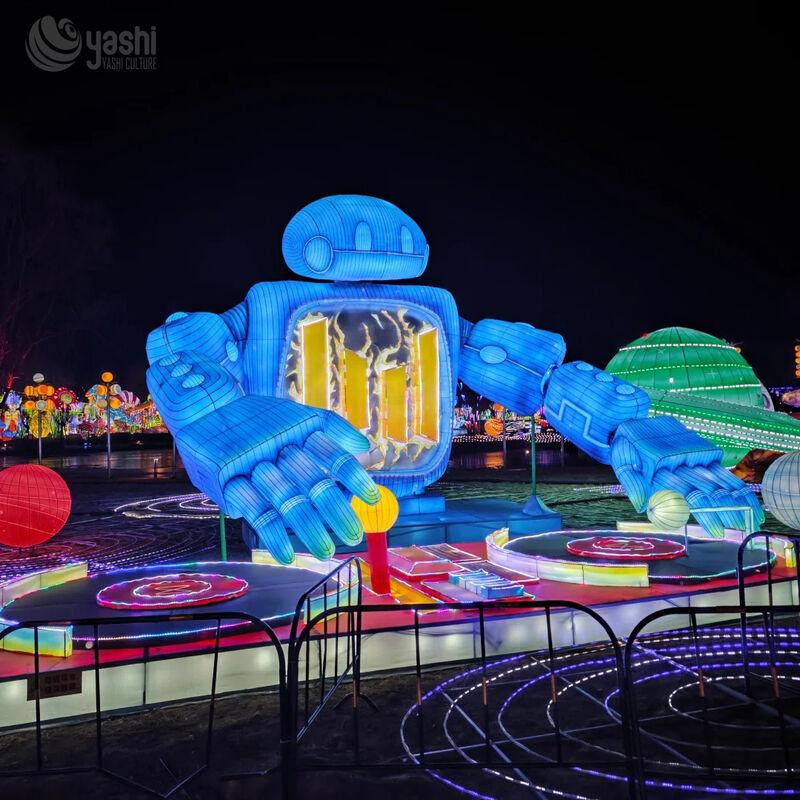 Custom Giant Robot‑Themed Lantern, Large LED Sci‑Fi Light Sculpture for Tech Festival Display