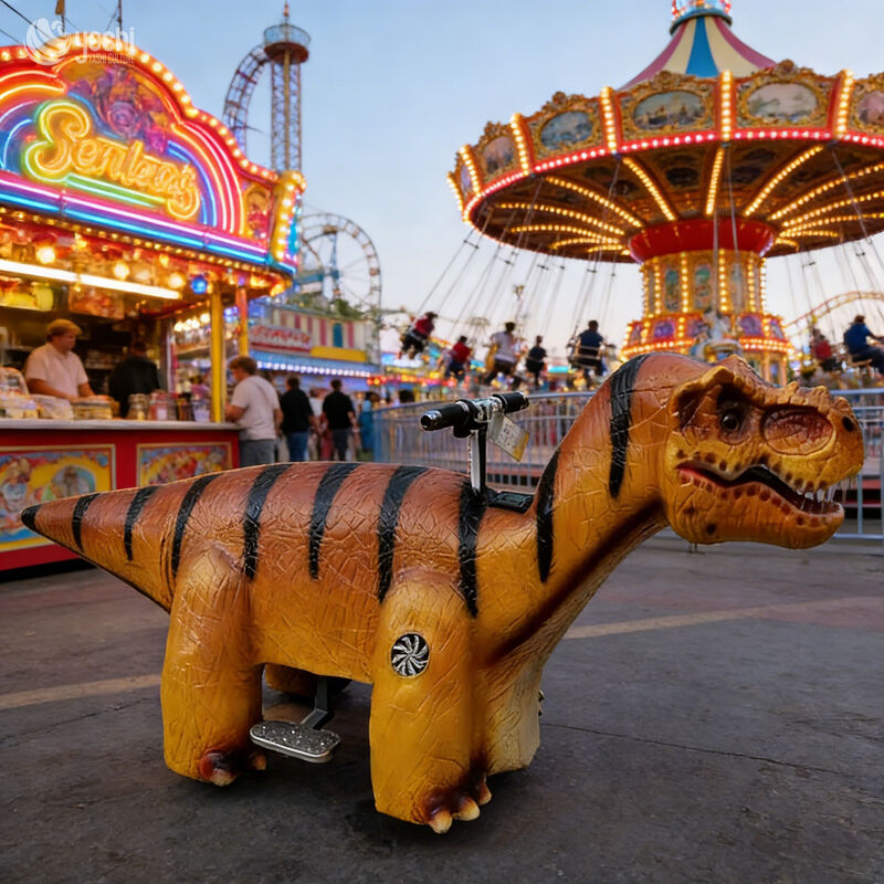 Customizable Electric Ride-On Dinosaur Car for Carnival & Theme Parks Interactive Game Facility, Colors Customizable