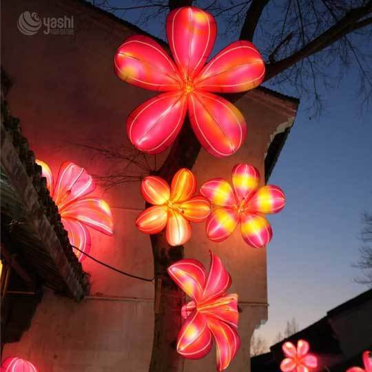 Custom Butterfly & Colorful Lotus Lantern Set, Large LED Floral‑Butterfly Light Sculpture for Night Festival