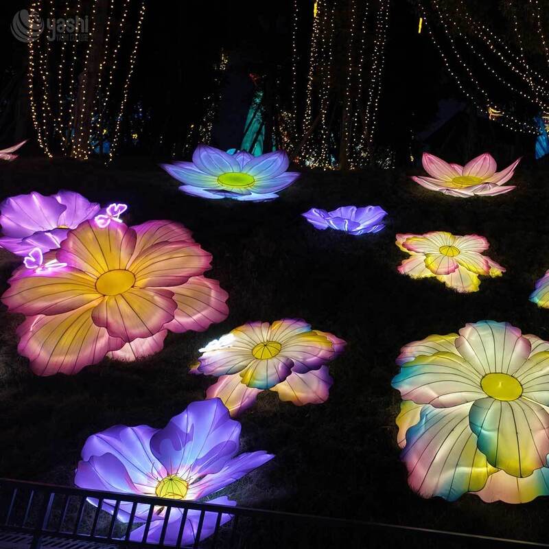 Custom Butterfly & Colorful Lotus Lantern Set, Large LED Floral‑Butterfly Light Sculpture for Night Festival