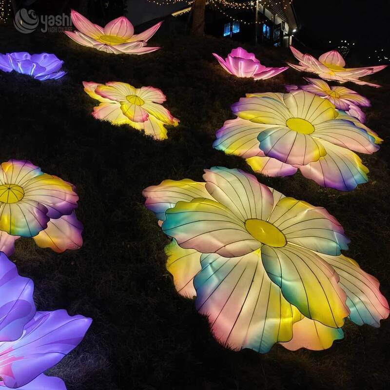 Custom Butterfly & Colorful Lotus Lantern Set, Large LED Floral‑Butterfly Light Sculpture for Night Festival