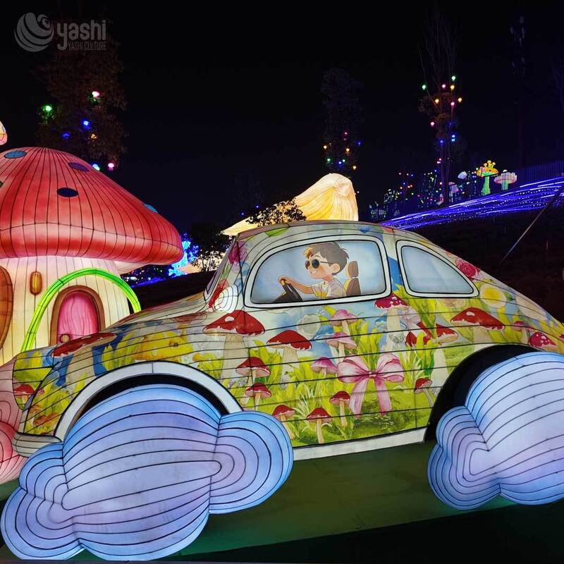 Custom Cartoon Ancient‑Style Girl Character Lantern, Large LED Figure Light Sculpture for Theme Festival