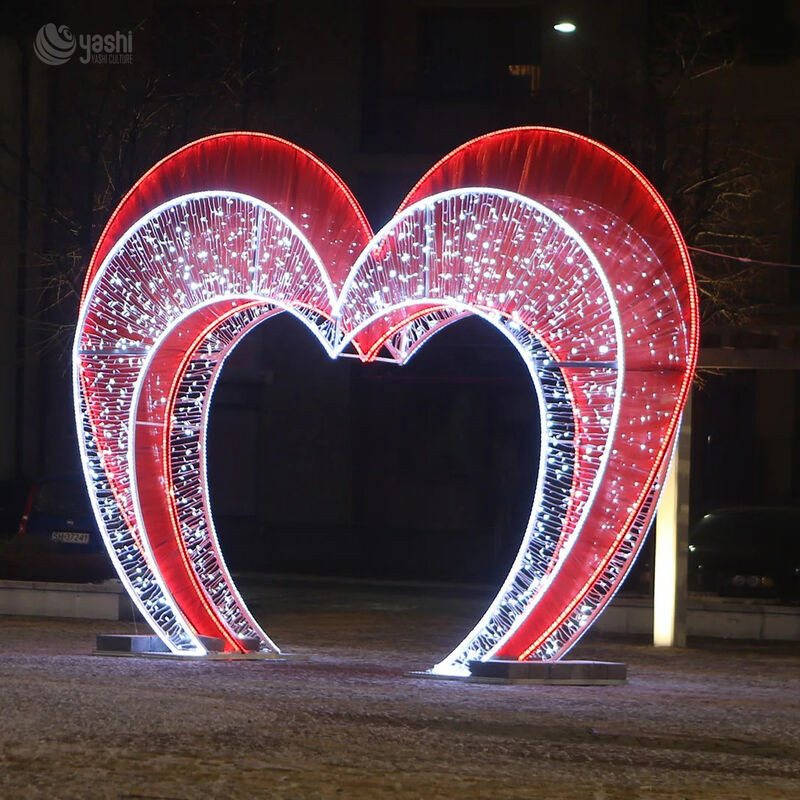 Giant Heart Shaped Archway Light Tunnel - LED Christmas & Festival Decoration for Outdoor Events, Weddings, Commercial Displays
