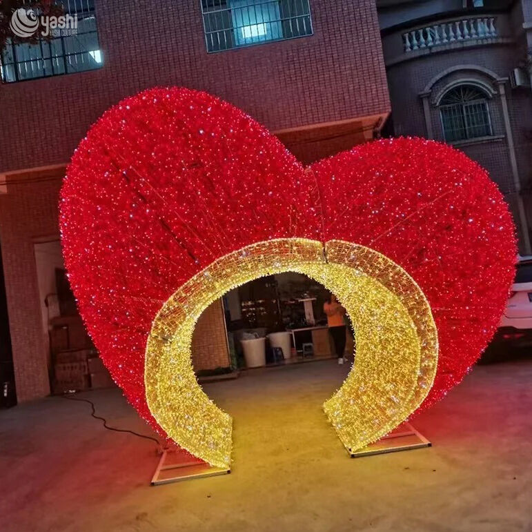 Giant Heart Shaped Archway Light Tunnel - LED Christmas & Festival Decoration for Outdoor Events, Weddings, Commercial Displays