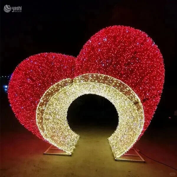 Giant Heart Shaped Archway Light Tunnel - LED Christmas & Festival Decoration for Outdoor Events, Weddings, Commercial Displays