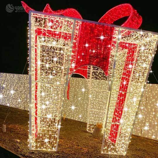 Outdoor Waterproof 3D LED Palace Arch Light - Customizable Large Scale Festival Decoration for Theme Parks & Events