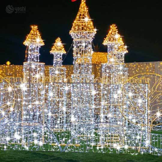 Outdoor Waterproof 3D LED Palace Arch Light - Customizable Large Scale Festival Decoration for Theme Parks & Events